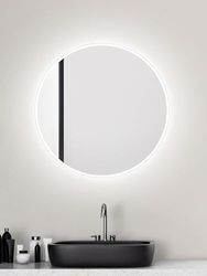 Talos LED ronde badkamerspiegel Ø 60 cm - badkamerspiegel met verlichting - geschikt voor vochtige ruimtes door aluminium behuizing - lichtkleur neutraal wit