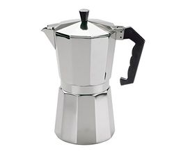cilio Espressokoker Classico voor 1 kop | hoogte: 12,5 cm | Ø: 6,5 cm | aluminium behuizing | zilver | espressokoker met vlakke bodem | voor reizen of camping | camping koffiekoker
