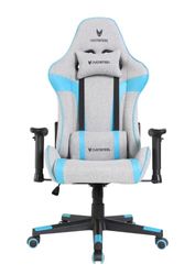 Oversteel - ULTIMET Chaise de gaming professionnel, tissu respirant, accoudoirs en 2D, réglable en hauteur, dossier inclinable à 180°, piston à gaz classe 3, jusqu'à 120Kg, gris/bleu