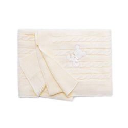 PEKITAS Manta Punto Hilo Bebe 100 x 100 cm 100% Acrílico Ecológico Fabricado En Portugal Beige
