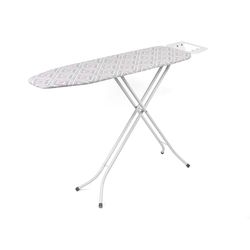 Kleeneze KL058270UKDIAEU 114 x 34 cm Planche à Repasser Pliable, Motif Bande Losanges, 12 Positions de Hauteur Réglable, Table Repassage avec Repose-Fer, Housse en 100% Coton et Lavable en Machine