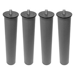 Somnia Descanso Lot de 4 Pieds Ronds filetés métalliques de 27 cm de Hauteur pour sommier ou Base tapissée, Robustes et Stables, Gris