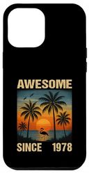 Awesome Since 1978 47th Birthday Tropical Flamingo Palm Tree Case for iPhone 12 Pro Max