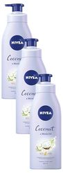NIVEA Oil In Lotion Coconut & Monoi (400ml), Replenishing Body Lotion with a tropical Coconut Scent & Powerful Monoi Oil, Moisturising Cream, NIVEA Body Lotion (Pack of 3)