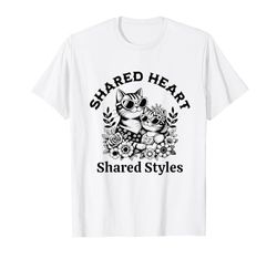 Mamá y hija Kitten Shared Heart & Styles feline love Camiseta