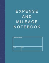 Small Business 2 in 1 Expense Ledger and Auto Mileage Tracker for Accounting and Taxes