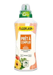 Algoflash Engrais Liquide Universel, Prêt à l'emploi, Utilisable en Agriculture Biologique - 1 L, Marron