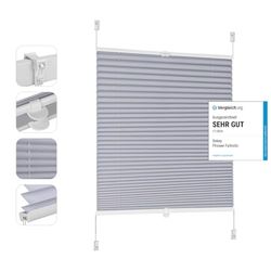 Sekey Estor Plisado sin Agujeros, Estor Plisado para Ventana, 70 x 130 cm, Color Gris Azulado