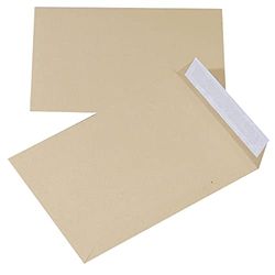 Sobres autoadhesivos con revestimiento de silicona HK C4, 229 x 324 mm, 90 g/m², 10 unidades, color marrón y accesorios de envío, tipo con cinta de silicona, tipo HK, color marrón, formato C4