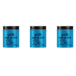 Schwarzkopf - Got2b - Gel Coiffant Cheveux - Coiffant Cheveux Homme - Coup de Tête - Gel Fibre - Fixation Normale - Style Coiffé Décoiffé - Pot 100 ml (lot de 3)