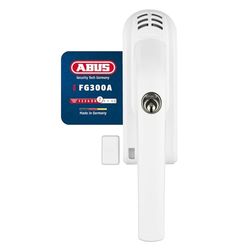 Alça de janela com fechadura ABUS FG300A, maçaneta da janela com cilindro de pressão e função de alarme, várias opções de fecho, nível de segurança ABUS, branco