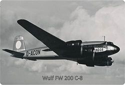 Schatzmix flygplan wulf FW 200 C-8 metallskylt 20 x 30 deko tennskylt plåtskylt, plåt, flerfärgad 20 x 30 cm