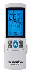 AirCo Plus SUPCU001 Universele afstandsbediening voor airconditioning, 4000 codes, groot, display met achtergrondverlichting en nachttimer, temperatuurblok-functie
