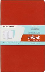 Moleskine Volant Journals Large Plain Coral Orange Aqua.Blue