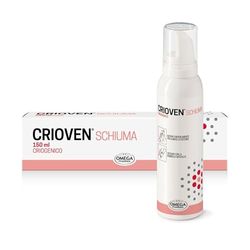 OMEGA PHARMA Crioven Schiuma Effetto Freddo con Acido ialuronico, Sollievo per Gambe Pesanti - Bombola 150 ml