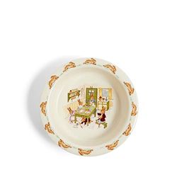 Bunnykins Plate Baby Bxd, Cream White with Brown and Green Accents