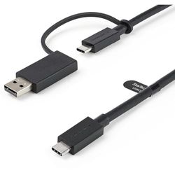 3 fot hybrid USB-C-kabel med USB-A-adapter