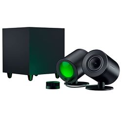 Razer Nommo V2 Pro Enceintes Gaming 2.1 à Large Bande pour PC avec Caisson de Basses Sans Fil Haut-Parleurs Large Bande de 3 Pouces avec Bouchons de Phase en Aluminium, THX Spatial Audio Noir