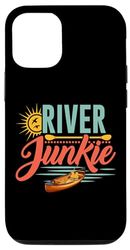 Custodia per iPhone 12/12 Pro Amanti dell'estate River Junkie Kayak Canoa Nuoto Sci