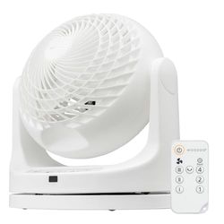 Iris Ohyama Woozoo, 23m², Ventilador de mesa, Blanco, 3 velocidades, Mando a distancia, Oscilación, Silencioso, Potente, Escritorio, Portátil, Sobremesa, Table Fan, Ventoinha, PCF-MKC18