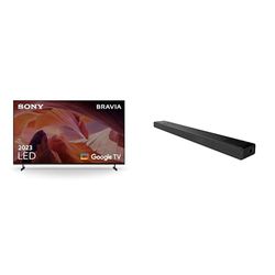 Sony BRAVIA, KD-55X80L, LED, 4K HDR, Google TV, ECO PACK, BRAVIA CORE, Flush Surface Design, Modello 2023 + HT-A5000 Soundbar TV bluetooth a 5.1.2 canali