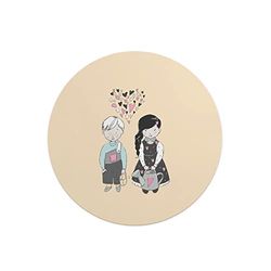Questo Casa, Round Digital Printed Mouse Pad, Non-Slip Base, for Office and Home, Diameter:22cm