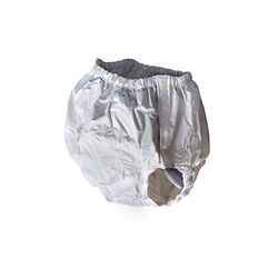 Culotte pvc imperméable, Idéale pour l'incontinence, A utiliser avec un pansement absorbant, Réglable des fermetures velcro, Blanc, Souple, Lavable et réutilisable, Taille 12 : 100-115 cm