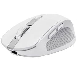 Trust Ozaa tyst trådlös mus Bluetooth + 2,4 GHz, kompakt mus med flera enheter, 60% återvunnen plast, uppladdningsbar Bluetooth-mus för bärbar dator PC Windows Android Mac - vit