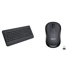 Logitech Signature K650, Tastiera Poggiapolsi Wireless Full-size con Bluetooth BLE o Ricevitore, Grigio & M220 SILENT Mouse Wireless, 2,4 GHz con Ricevitore USB, Tracciamento Ottico 1000 DPI, Grigio
