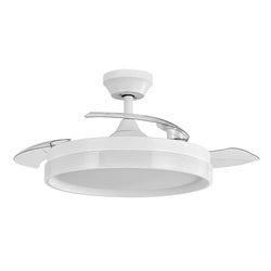 Eden pulse Witte ventilator, 3 uitklapbare vleugels, 72 W, 6 instelbare snelheden, geïntegreerde led, 36,5/49 x 49/107 cm