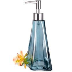 EMPO Dispensador de Jabón de Vidrio Elegante Vintage, Botella de Jabón Líquido/Desinfectante/Champú con Pompa, Decoración Rústica de Granja, Dispensador de Jabón de Manos, Accesorios de Baño