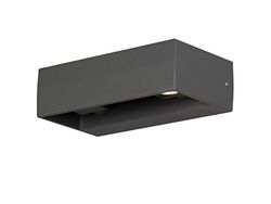 Konstsmide utomhus Monza justerbar modern vägglykta/2 x 6 watt högeffekt LED/klar glaslins/aluminium/utomhus ljus antracit