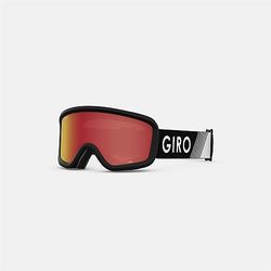 Giro Chico 2.0 skidglasögon för småbarn – snowboardglasögon för barn, pojkar och flickor 2–4 – svart zoomrem med bärnstensfärgad scharlakansröd lins