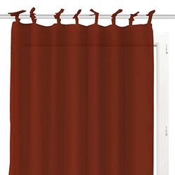 Soleil d'ocre PANAMA Visillo con nudos de algodón, Rojo (Ladrillo), 135 x 250 cm