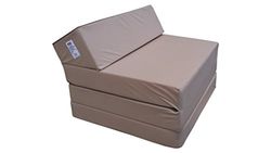 Natalia Spzoo Opvouwbare matras logeermatras met hoofdeinde 200 x 70 x 10 cm (Beige 1009)