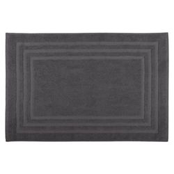 Lovely Casa - Tapis de Bain - Taille 45x70 cm - 100% Coton Bio - Couleur Anthracite - Modèle Lagune - Linge pour la Maison - Doux et Confortable - Idéal pour la Salle de Bain