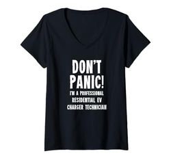 Mujer Técnico de Cargador de vehículos eléctricos residenciales Camiseta Cuello V