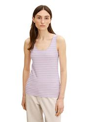 TOM TAILOR Damer Grundläggande topp 1032184, 30070 - Lilac Stripe, XXS