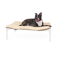 K&H Pet Products - Almohadilla original de microforro polar para cama elevada para perros al aire libre, almohadilla portátil para cuna, cama lavable para perro (la cuna se vende por separado) - Forro