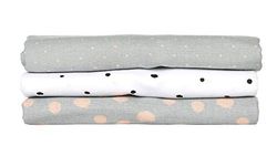Lot de 3 langes en molleton et flanelle 100% coton naturel - éclaboussure d'abricot
