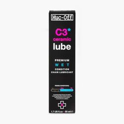 Muc-Off C3 våt kedjesmörjmedel, 50 ml - keramisk cykelsmörjmedel, cykelkedjaolja, kedjevax för våta väderförhållanden - cykelsmörjmedel och cykelkedjaolja, svart