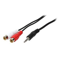 LogiLink 1x3.5mm - 2xRCA, 5m - audio cables (5m, 3.5mm, 2 x RCA, Male/Female, Nickel, Black)