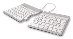 R-Go Split, Clavier Ergonomique, Bluetooth 5.0, avec Logiciel Anti-RSI, QWERTY Nordic, Design Ergonomique avec Clavier divisé, Compatible avec Windows/MacOS, Blanc