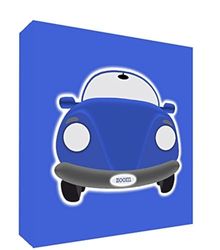 Feel Good Art CAR2020-04ES - Toile décorative épaisse et solide, motif Voiture, bleu, 51 x 51 x 4 cm