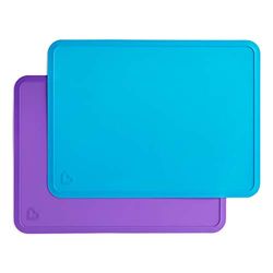 Munchkin Siliconen Placemats voor Kinderen, 2 Pack, Blauw/Paars