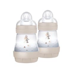 MAM Easy Start AC babyflesjes set van 2 babyflessen 0-2 maanden 160 ml zuignap Flux 1 voor 0+ maanden van SkinSoft siliconen neutraal