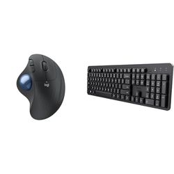 Logitech ERGO M575S Wireless & Trust Ody II Silent Wireless Keyboard,