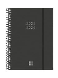 Finocam - Agenda Espiral 18 Meses 2025 2026 Semana Vista Horizontal Julio 2025 - Diciembre 2026 (18 meses) Negro Internacional