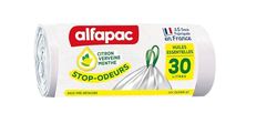 alfapac - 15 sacchetti per la spazzatura 30L a legame scorrevole, stop-odori, con oli essenziali - made in France