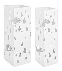 Set di 2 Portaombrelli DRIZZLE Bianco Pioggia